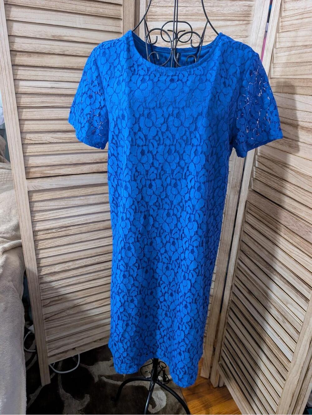 W118 by Walter Baker Womens‎ Off Blue Lace Dress SZ M
